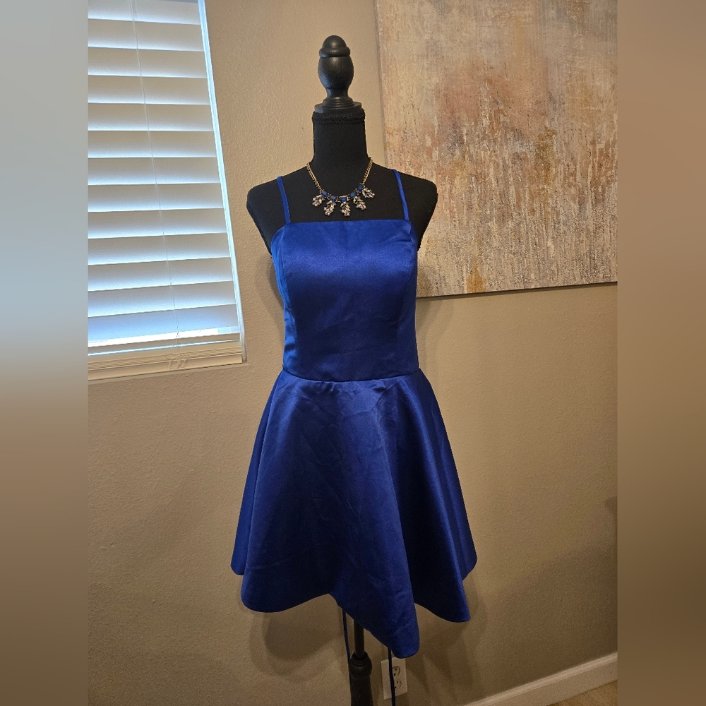 Chic Backless Blue Dress
